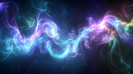 Poster - Vibrant cosmic energy flow abstract digital art digital space colorful swirls visual perspective mystical concept