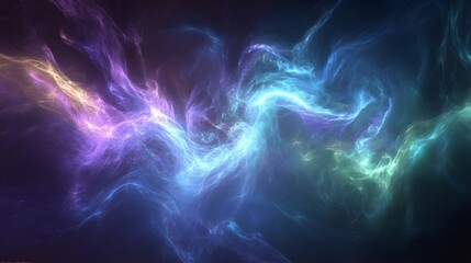 Poster - Dynamic energy swirls in vibrant colors abstract digital art cosmic environment futuristic viewpoint