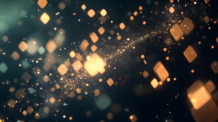 Poster - Dynamic light particles creating visual magic in a dark space abstract animation cinematic environment