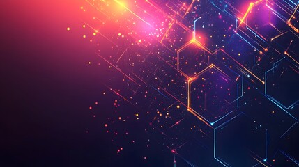 Poster - Dynamic light patterns create vibrant background digital space graphic design abstract environment close-up view modern aesthetics