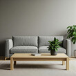 © Sumanta - modern living room with sofa. A living room with a couch, coffee table, and potted plant.