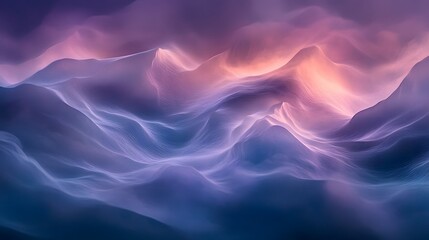 Poster - Ethereal waves of colorful light abstract landscape digital artwork dreamlike environment aerial view beauty of nature