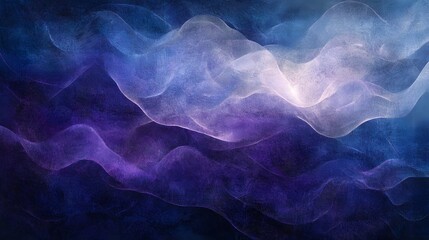 Poster - Dynamic abstract waves in blue and purple tones digital artwork modern art digital environment aesthetic perspective