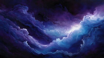 Poster - Dynamic cosmic clouds in a vast universe abstract art digital creation celestial environment artistic perspective