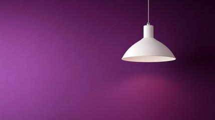 Poster - modern white pendant light against deep purple wall backdrop