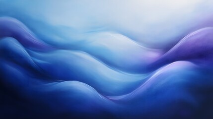 Poster - Oceanic wave patterns abstract art digital illustration blue tones fluid dynamics artistic expression