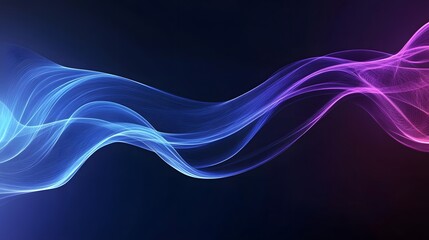 Poster - Flowing light waves abstract background digital art dark environment artistic viewpoint motion concept