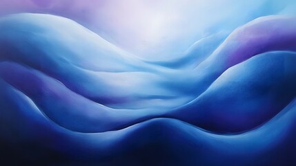 Poster - Serene abstract ocean waves digital art creation vibrant blue tones calm environment artistic perspective