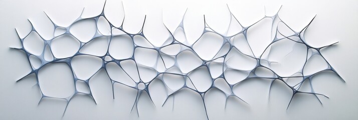 Poster - Intricate design of interconnected patterns on a light surface creates a visually appealing abstract representation of structure. Generative AI