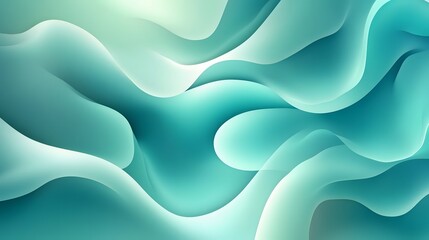 Poster - Flowing abstract turquoise waves digital art modern design calm atmosphere aerial view fluid motion concept