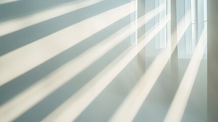 Poster - Sunlight patterns creating dynamic shadows indoor space photography minimalist design eye-level light and space concept