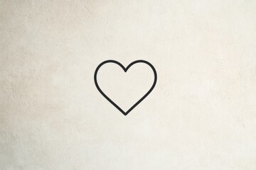 Aufkleber - Heart symbol drawn on a textured wall in a minimalist design showcasing love and simplicity. Generative AI