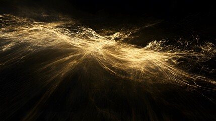 Poster - Dynamic light waves abstract art digital creation dark environment aesthetic viewpoint illuminated concept