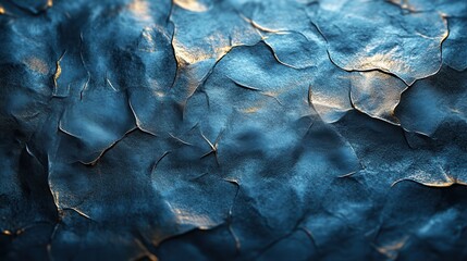 Poster - A textured, shimmering surface with overlapping blue scales, reflecting light and creating a dynamic visual appeal.