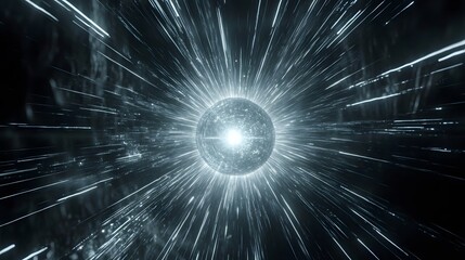 Poster - Cosmic energy explosion deep space digital art sci-fi environment close-up view quantum physics concepts