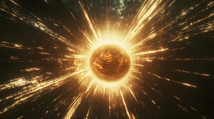 Poster - Celestial phenomenon radiant star burst outer space digital art cosmic environment 3d viewpoint energy concept