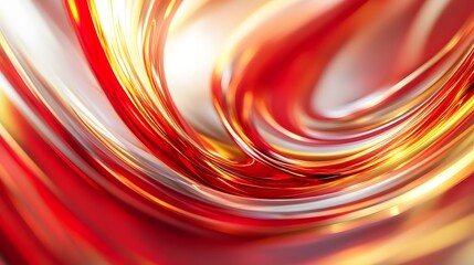 Fototapete - Dynamic flowing red abstract art digital creation modern design vibrant environment artistic perspective