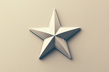 Poster - Five pointed star sculpture with a modern design on a smooth surface creating a minimalist aesthetic. Generative AI