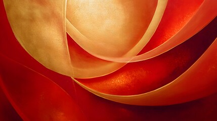 Poster - Dynamic abstract art composition studio digital artwork warm color palette close-up perspective visual harmony