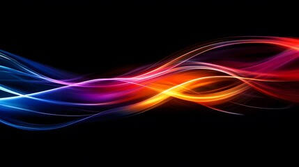 Poster - Dynamic color flow patterns abstract art digital graphics dark background creative design energy and motion