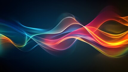 Poster - dynamic color waves flowing abstract digital art vibrant background modern environment creative view