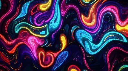 Poster - Vibrant abstract art creation digital studio graphic design colorful environment close-up view modern aesthetic