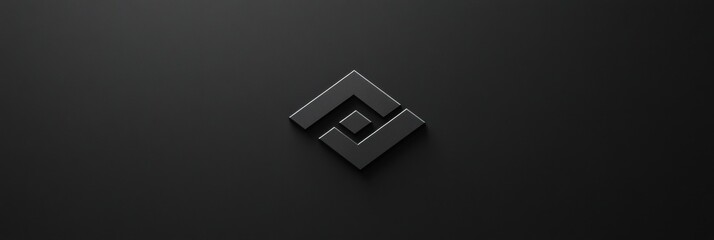Poster - Logo design featuring a sleek black geometric symbol creating a modern visual identity for branding purposes. Generative AI