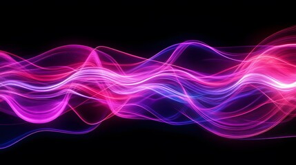 Poster - Dynamic light waves abstract art digital design vibrant colors modern aesthetic