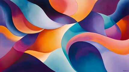 Poster - Vibrant abstract art swirls modern gallery digital art colorful environment close-up view creative expression