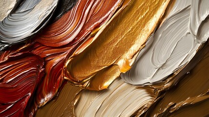 Poster - Vibrant palette of textured paints art studio abstract artwork colorful environment close-up view creative expression