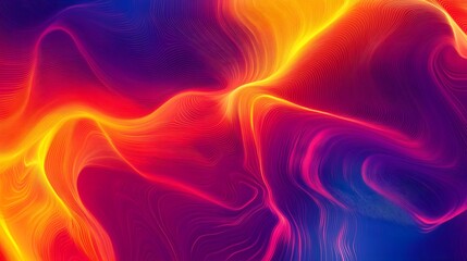 Poster - vibrant flowing abstract art digital canvas colorful swirls modern aesthetic eye-level creative expr