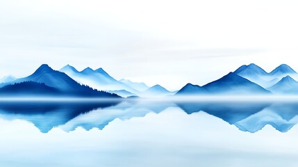 serene blue mountain lake reflection