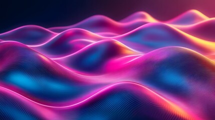 Poster - Dynamic colorful waves abstract digital art vibrant background modern design artistic view fluid concept