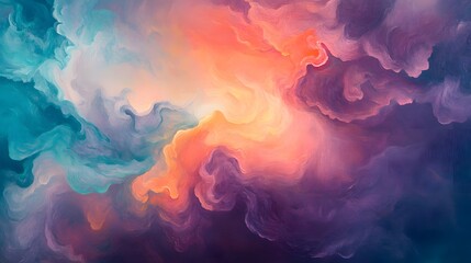 Poster - Colorful abstract cloud patterns digital art vivid background artistic environment aesthetic viewpoint