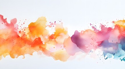 Poster - Abstract Watercolor Wash Painting Colorful Splashes