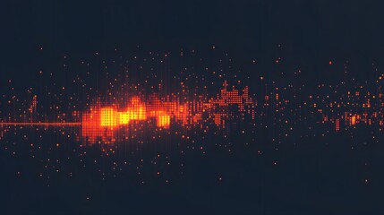 Poster - Dynamic sound wave visualization digital space abstract art modern environment digital perspective sound concept