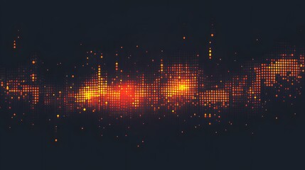 Poster - Dynamic light patterns creating a vibrant digital landscape abstract design dark environment vivid colors modern concept