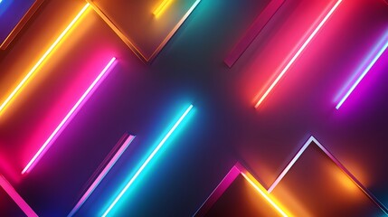 Poster - Dynamic neon light display modern venue digital art urban environment abstract viewpoint creative concept
