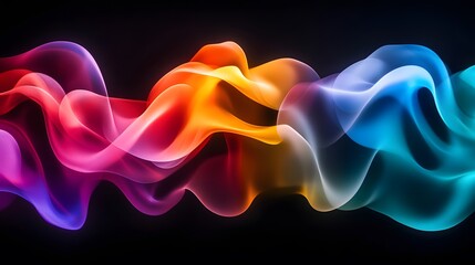 Poster - Dynamic colorful waves abstract art digital artwork vibrant environment close-up view visual concept for creativity