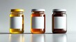 © Khoira Studio - Honey Jar Mock-Up - Three Jars. Blank Label