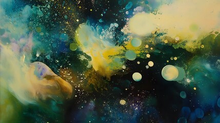 Poster - Exploring cosmic colors and patterns abstract art digital canvas creative studio vibrant atmosphere