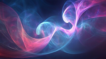 Poster - Dynamic abstract waves of light digital art colorful background modern aesthetic close-up view visual concept