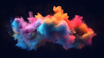 Poster - Dynamic color explosion abstract art digital artwork creative environment upward view vivid concept