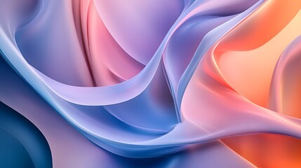 Poster - Elegant flowing silk patterns abstract art digital design soft colors studio environment visual harmony