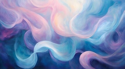 Poster - Ethereal swirls of color abstract art gallery display contemporary space close-up fluidity and emotion