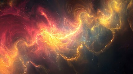 Poster - Cosmic nebula formation outer space digital art galactic environment wide-angle view abstract concept