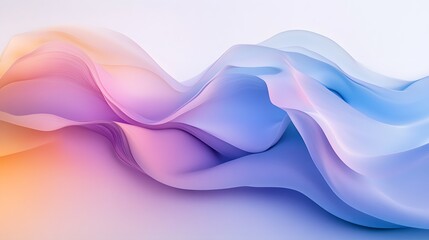 Poster - fluid abstract waves digital art vibrant colors soft textures modern design aesthetic background