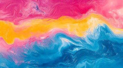 Poster - Colorful abstract waves digital art vibrant swirls modern aesthetic artistic perspective fluid dynamics