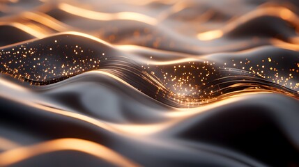 Fototapete - Dynamic waves of light captured in a stunning abstract composition digital art modern environment close-up view