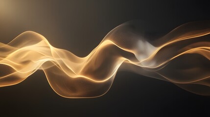 Poster - Dynamic golden wave animation abstract art digital content modern environment close-up view motion concept